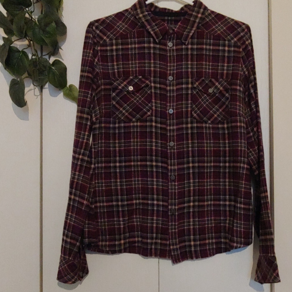 TNA Purple, grey and white flannel